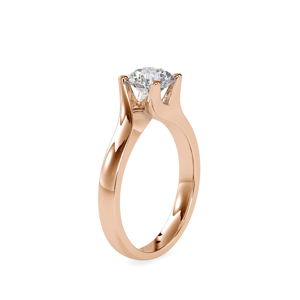 Lab Grown Diamond with 1CT Center Solitaire Everyday Ring in 14K Gold - IGI Certified & Customizable