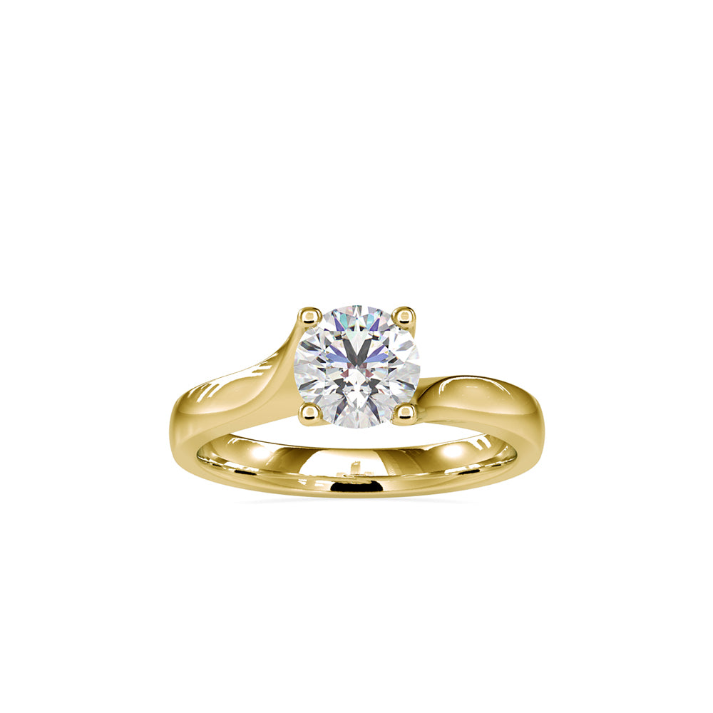 Lab Grown Diamond with 1CT Center Solitaire Everyday Ring in 14K Gold - IGI Certified & Customizable
