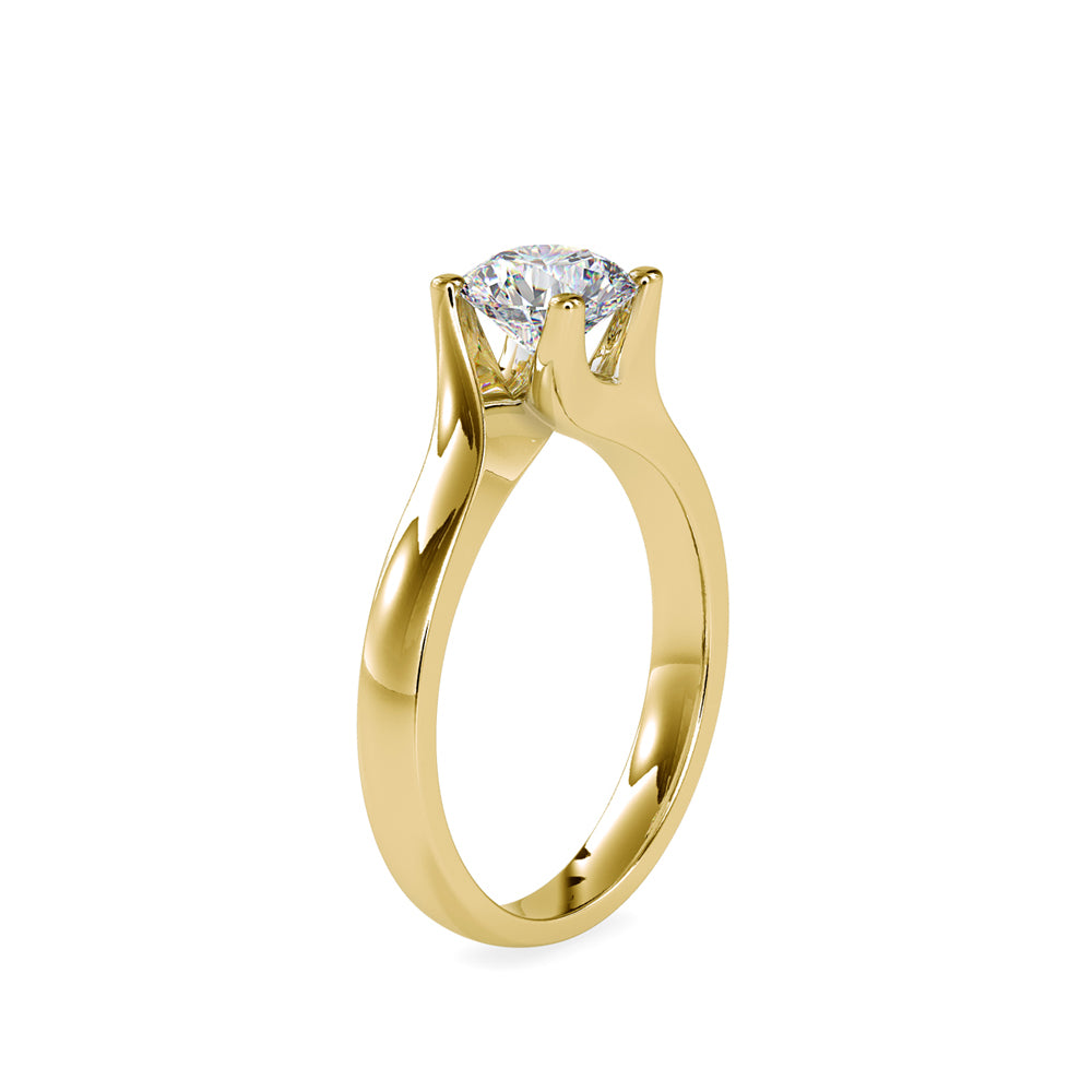 Lab Grown Diamond with 1CT Center Solitaire Everyday Ring in 14K Gold - IGI Certified & Customizable