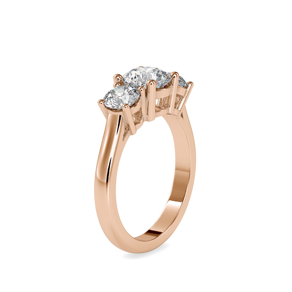 Lab Grown Diamonds with 1.01 CT Center Solitaire, 0.45 CT Side Diamonds Each(1.91 CT),Three-Stone Engagement Ring in 14K Gold- IGI Certified & Customizable