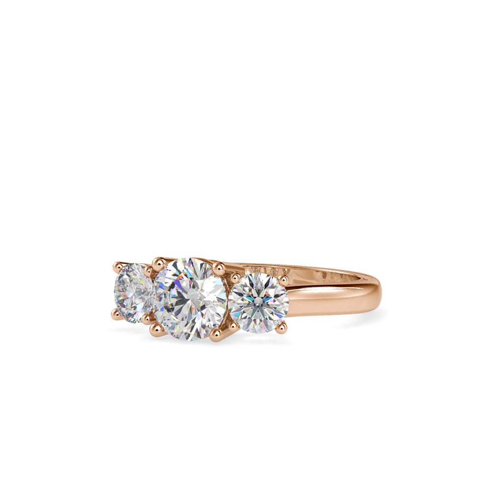 Lab Grown Diamonds with 1.01 CT Center Solitaire, 0.45 CT Side Diamonds Each(1.91 CT),Three-Stone Engagement Ring in 14K Gold- IGI Certified & Customizable