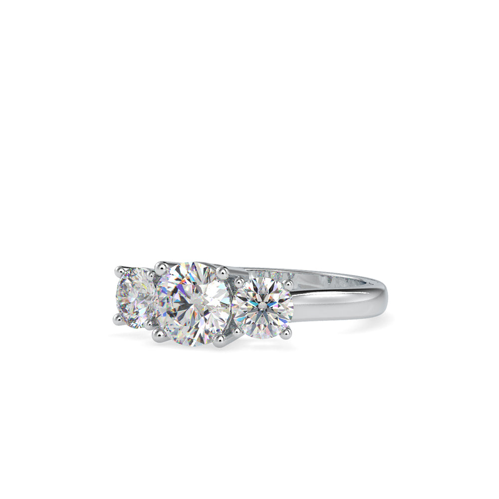 Lab Grown Diamonds with 1.01 CT Center Solitaire, 0.45 CT Side Diamonds Each(1.91 CT),Three-Stone Engagement Ring in 14K Gold- IGI Certified & Customizable