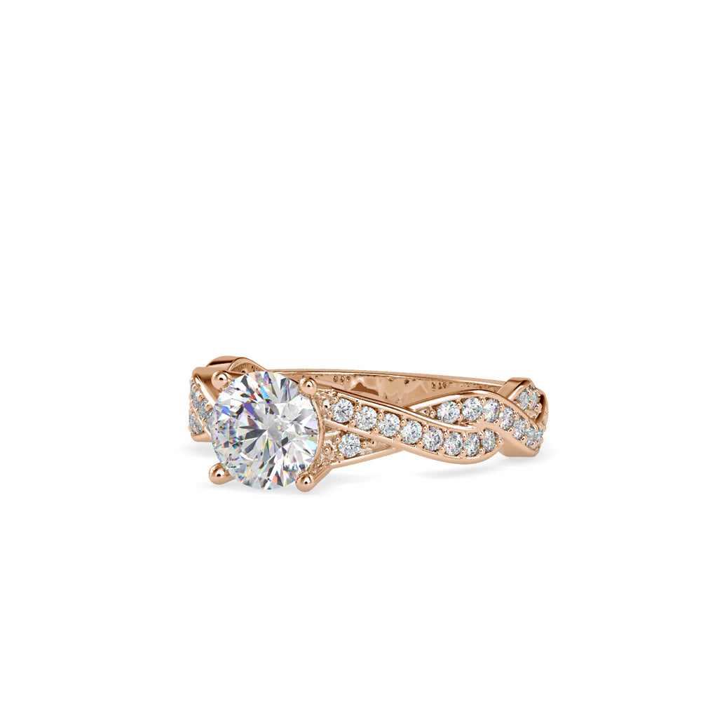 Lab Grown Diamonds with 1 CT Center Solitaire, 0.52 CT Side Diamonds (1.52 CT),Twisted Shank Engagement Ring in 14K Gold- IGI Certified & Customizable