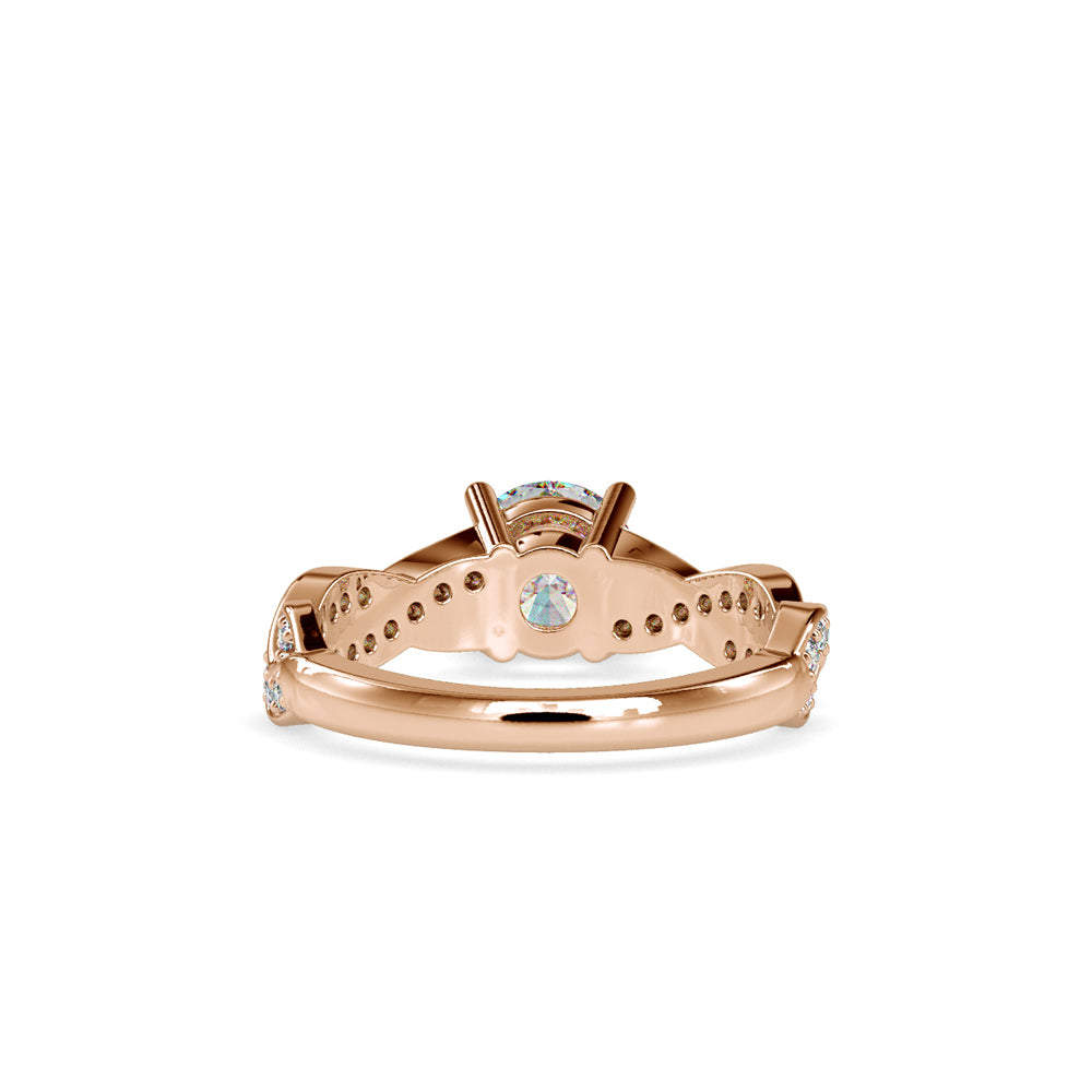 Lab Grown Diamonds with 1 CT Center Solitaire, 0.52 CT Side Diamonds (1.52 CT),Twisted Shank Engagement Ring in 14K Gold- IGI Certified & Customizable