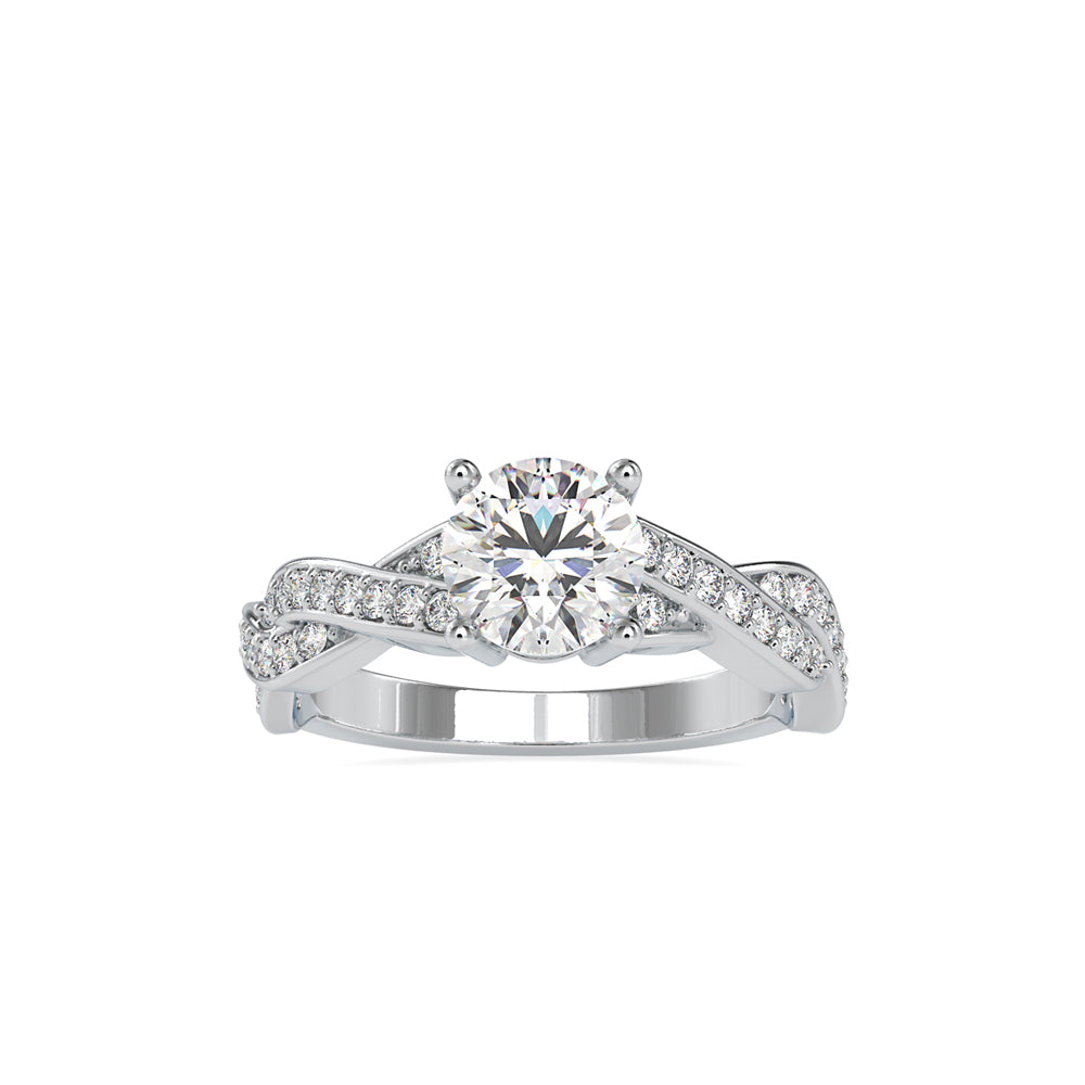 Lab Grown Diamonds with 1 CT Center Solitaire, 0.52 CT Side Diamonds (1.52 CT),Twisted Shank Engagement Ring in 14K Gold- IGI Certified & Customizable