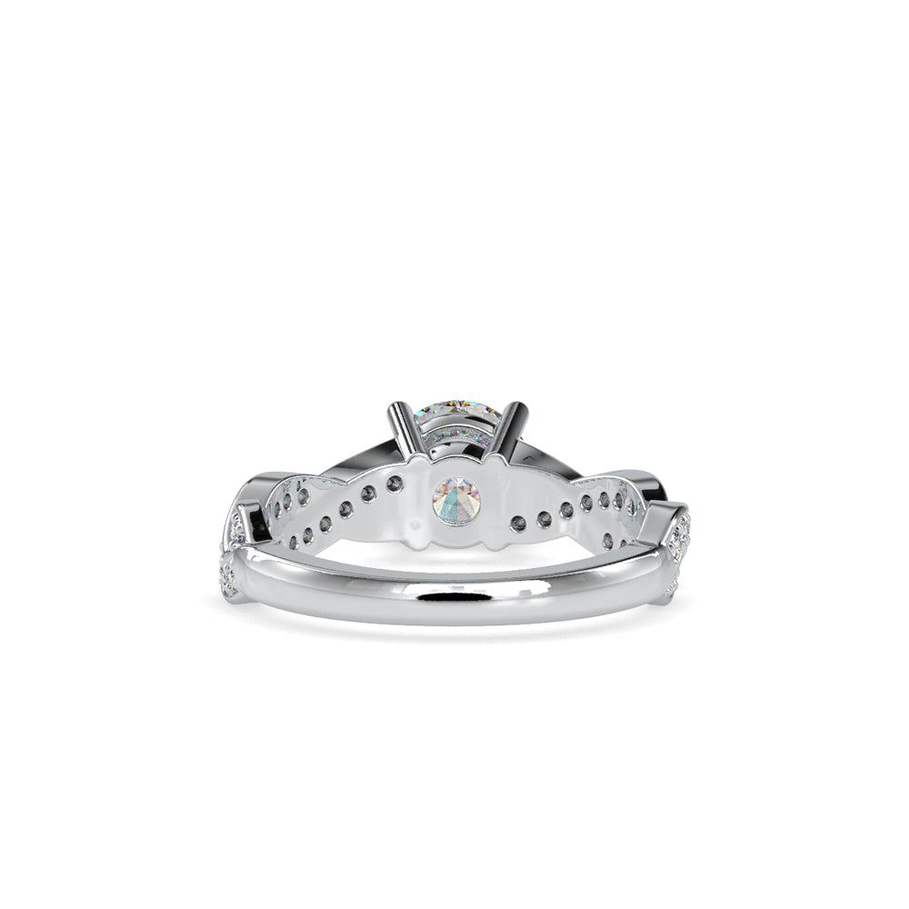 Lab Grown Diamonds with 1 CT Center Solitaire, 0.52 CT Side Diamonds (1.52 CT),Twisted Shank Engagement Ring in 14K Gold- IGI Certified & Customizable