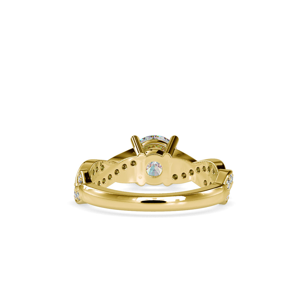 Lab Grown Diamonds with 1 CT Center Solitaire, 0.52 CT Side Diamonds (1.52 CT),Twisted Shank Engagement Ring in 14K Gold- IGI Certified & Customizable