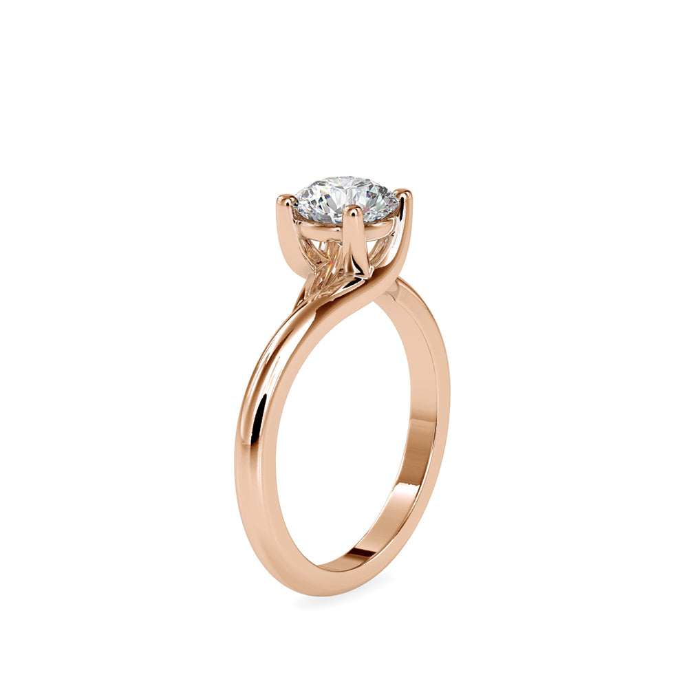 Lab Grown Diamond 1CT Centre Solitaire Engagement Ring in 14K Gold, IGI Certified & Customizable