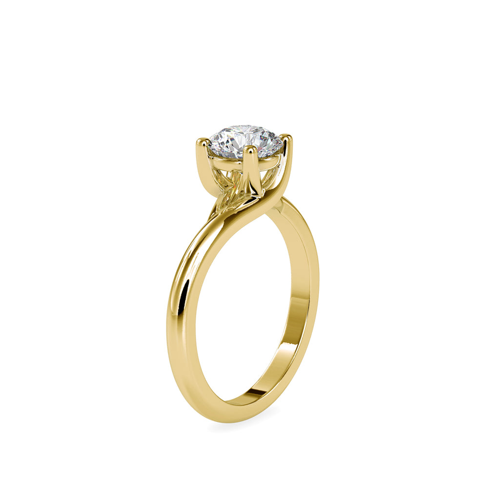 Lab Grown Diamond 1CT Centre Solitaire Engagement Ring in 14K Gold, IGI Certified & Customizable