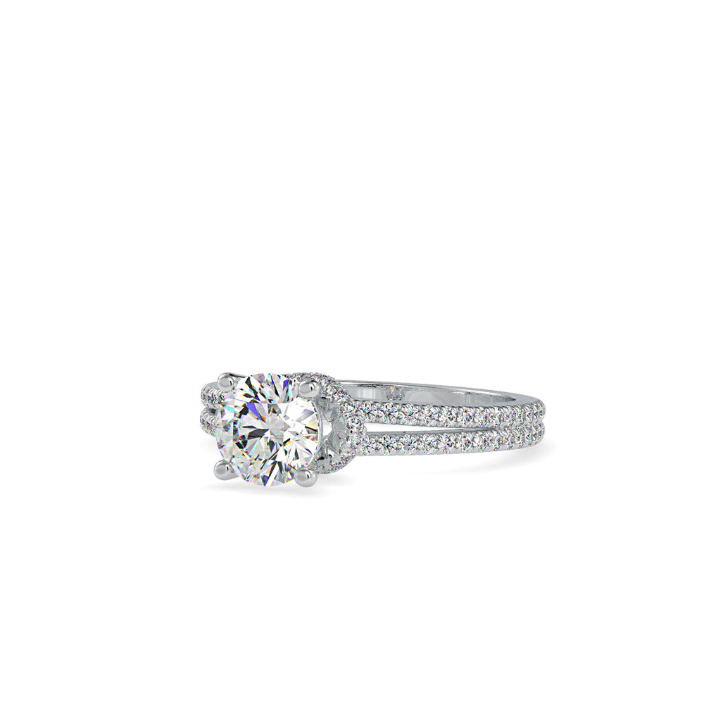 Lab Grown Diamonds with 1.5 CT Center Solitaire, 0.68 CT Side Diamonds (1.68 CT),in 14K GoldTwisted Band Engagement Ring - IGI Certified & Customizable