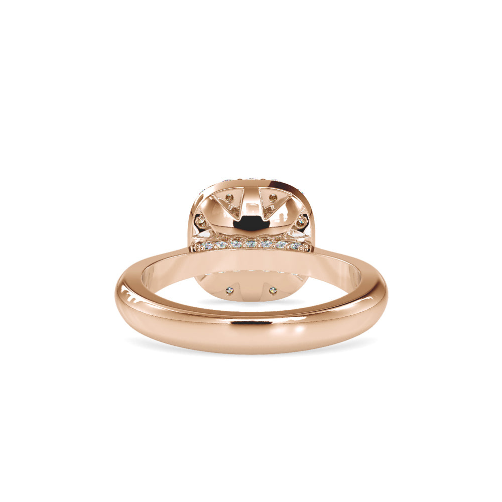 Lab Grown Diamonds with 1 CT Center Solitaire, 0.60 CT Side Diamonds in 14Kt Yellow Gold Round Brilliant Diamond Halo Engagement Ring - IGI Certified & Customizable