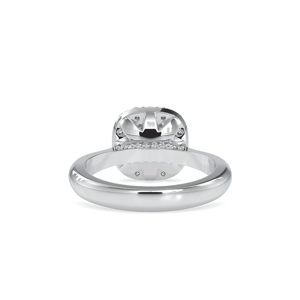 Lab Grown Diamonds with 1 CT Center Solitaire, 0.60 CT Side Diamonds in 14Kt Yellow Gold Round Brilliant Diamond Halo Engagement Ring - IGI Certified & Customizable