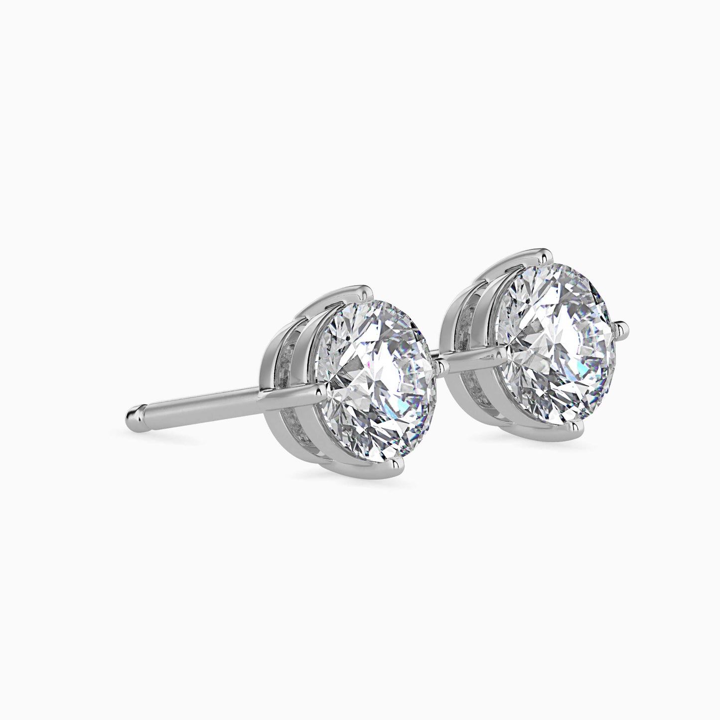 1.5 CT Round Diamond Stud Earrings (0.75 CT Each) in 14K Gold