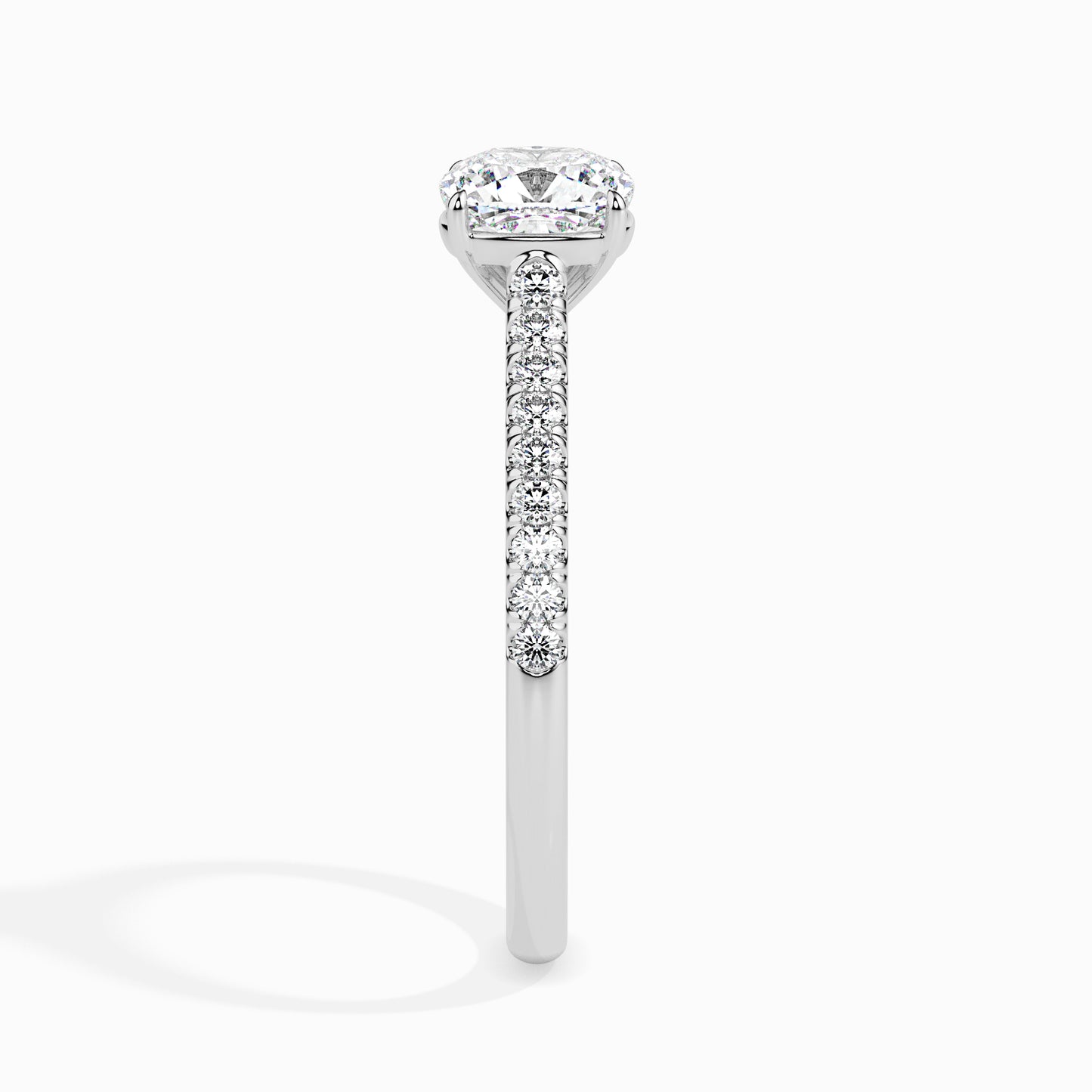 Golden Hues: Lab Grown Diamond 1. CT Center Solitaire 0.22 CT Side Diamonds Ring in 14K Gold - IGI Certified & Customizable