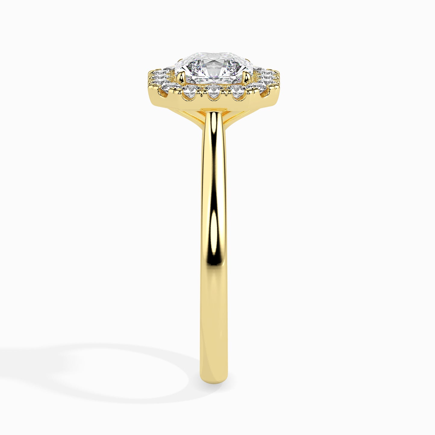 Lab Grown Diamond 1.1 CT Centre Solitaire with 0.25 CT Side Diamonds in 14K Gold Asscher Cut Ring – IGI Certified & Customizable Fine Jewelry