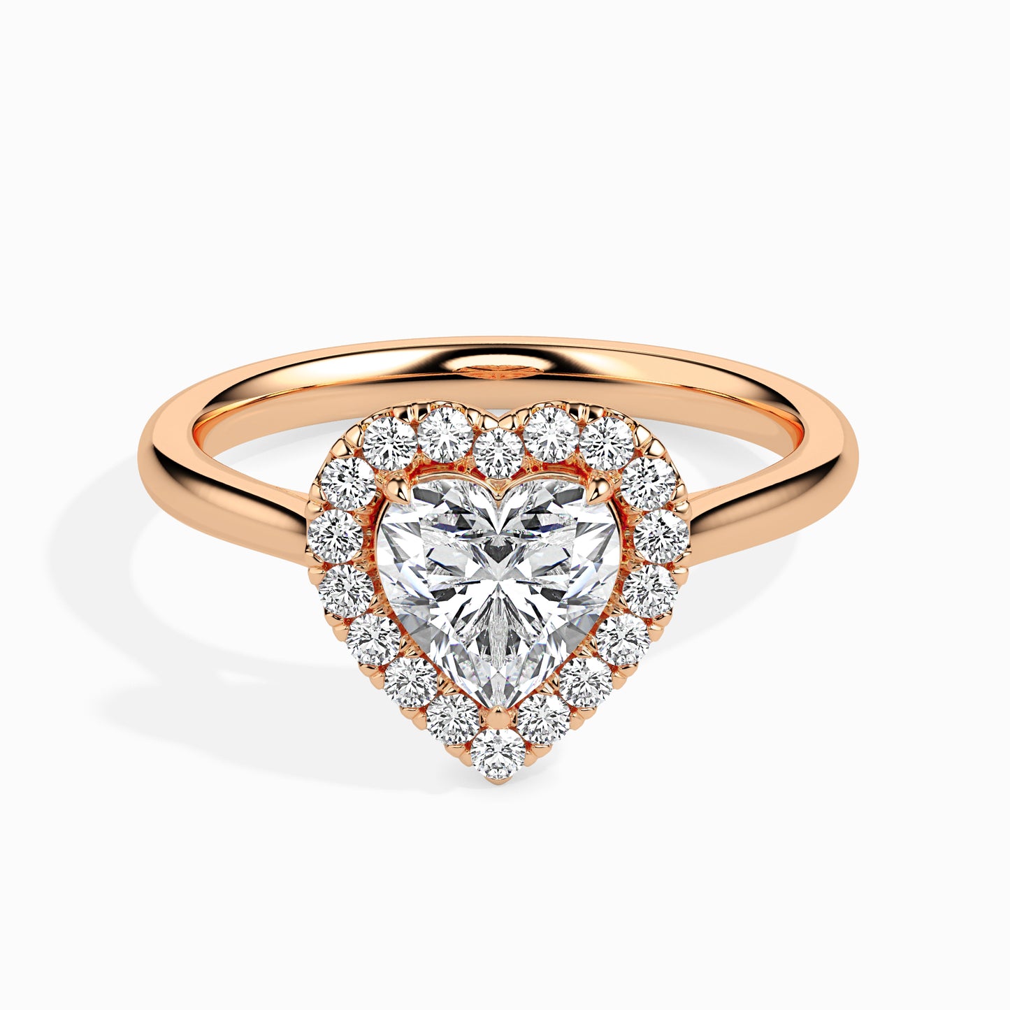 Lab Grown Diamond 1.01 CT Heart-Shaped Center Solitaire Ring with 0.36 CT Side Diamonds in 14K Gold – IGI Certified & Customizable Fine Jewelry