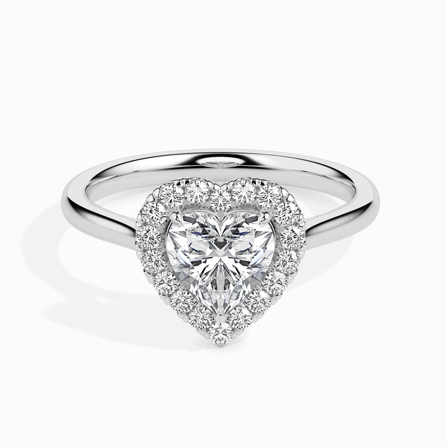 Lab Grown Diamond 1.01 CT Heart-Shaped Center Solitaire Ring with 0.36 CT Side Diamonds in 14K Gold – IGI Certified & Customizable Fine Jewelry