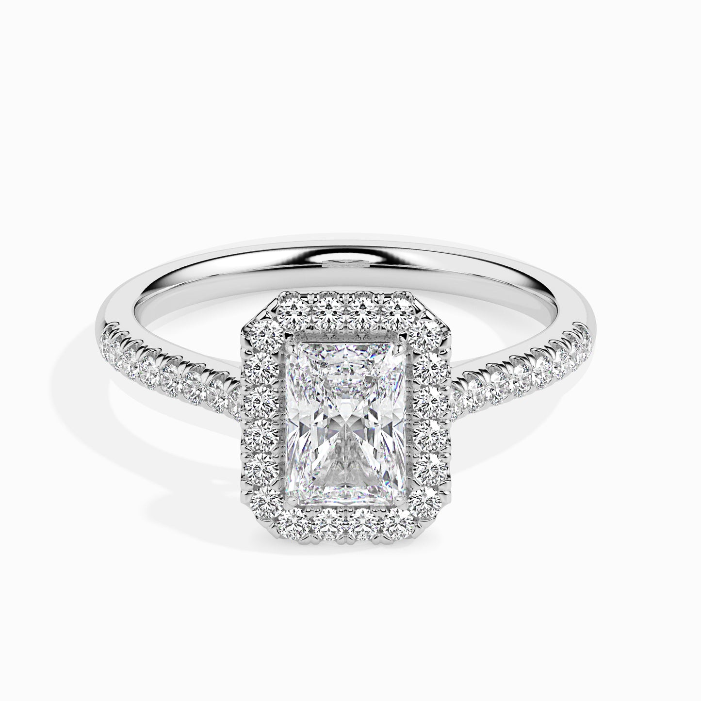Celestial Halo: 1.36 ct Diamond Ring, Delicate 4.1kt Gold Halo