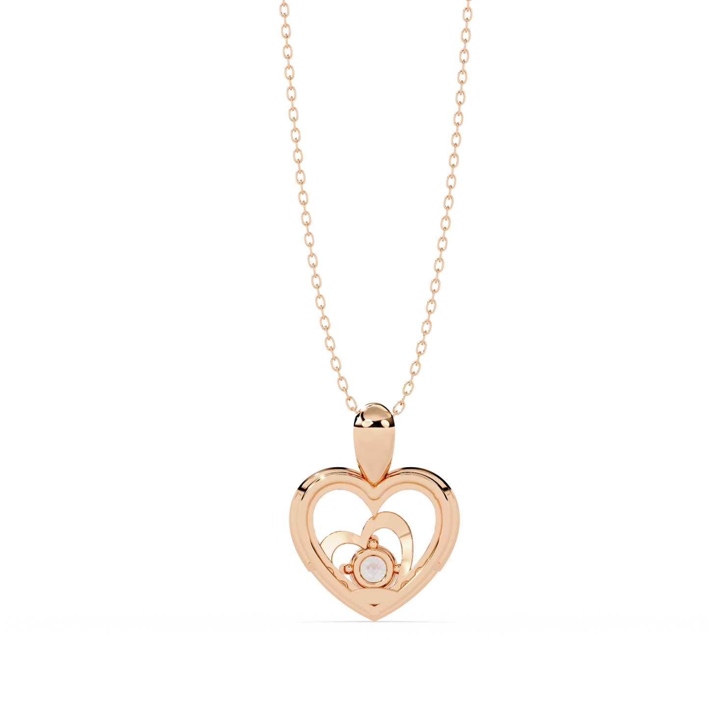 Sparkling 0.21ct Lab Grown Diamond Heart Pendant in 1.58ct Gold Without Chain