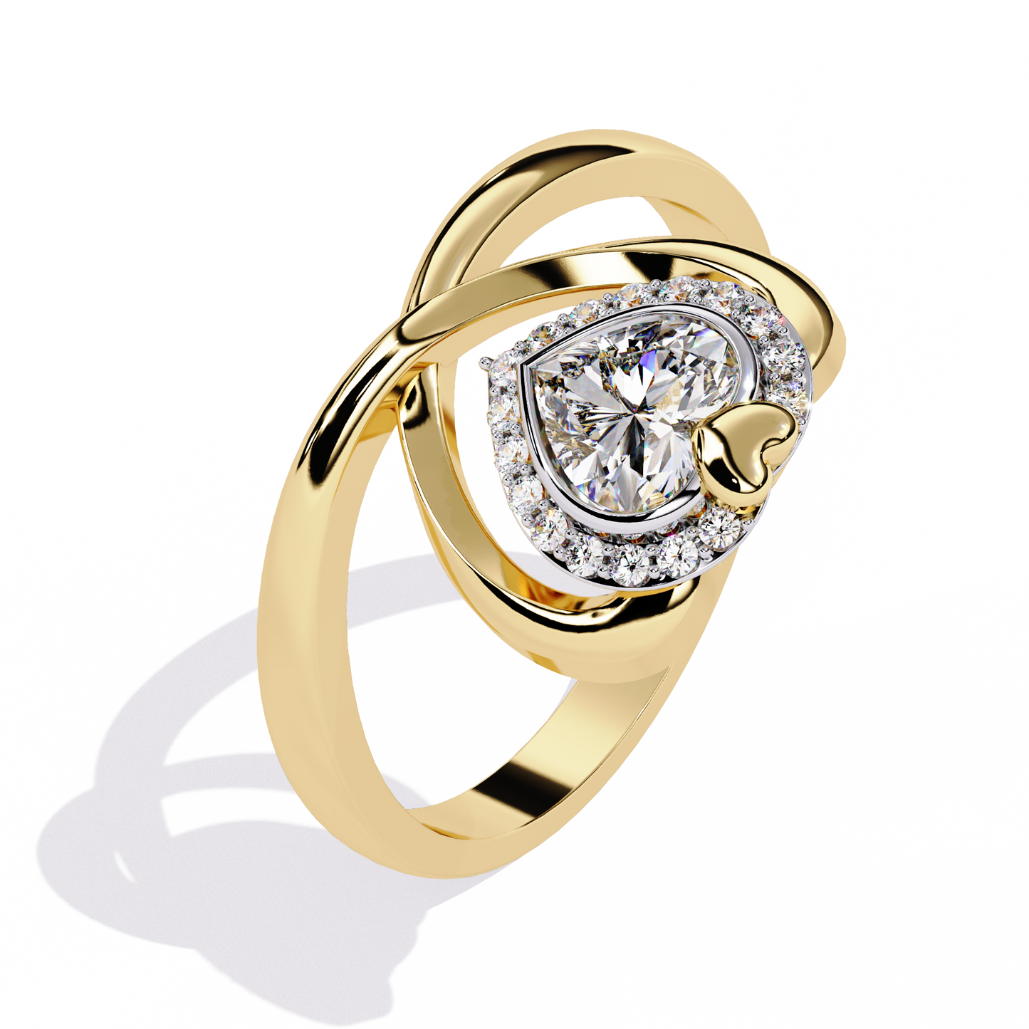 Two Hearts Beating as One: 0.56ct Lab Grown Diamond Ring in 14k Gold