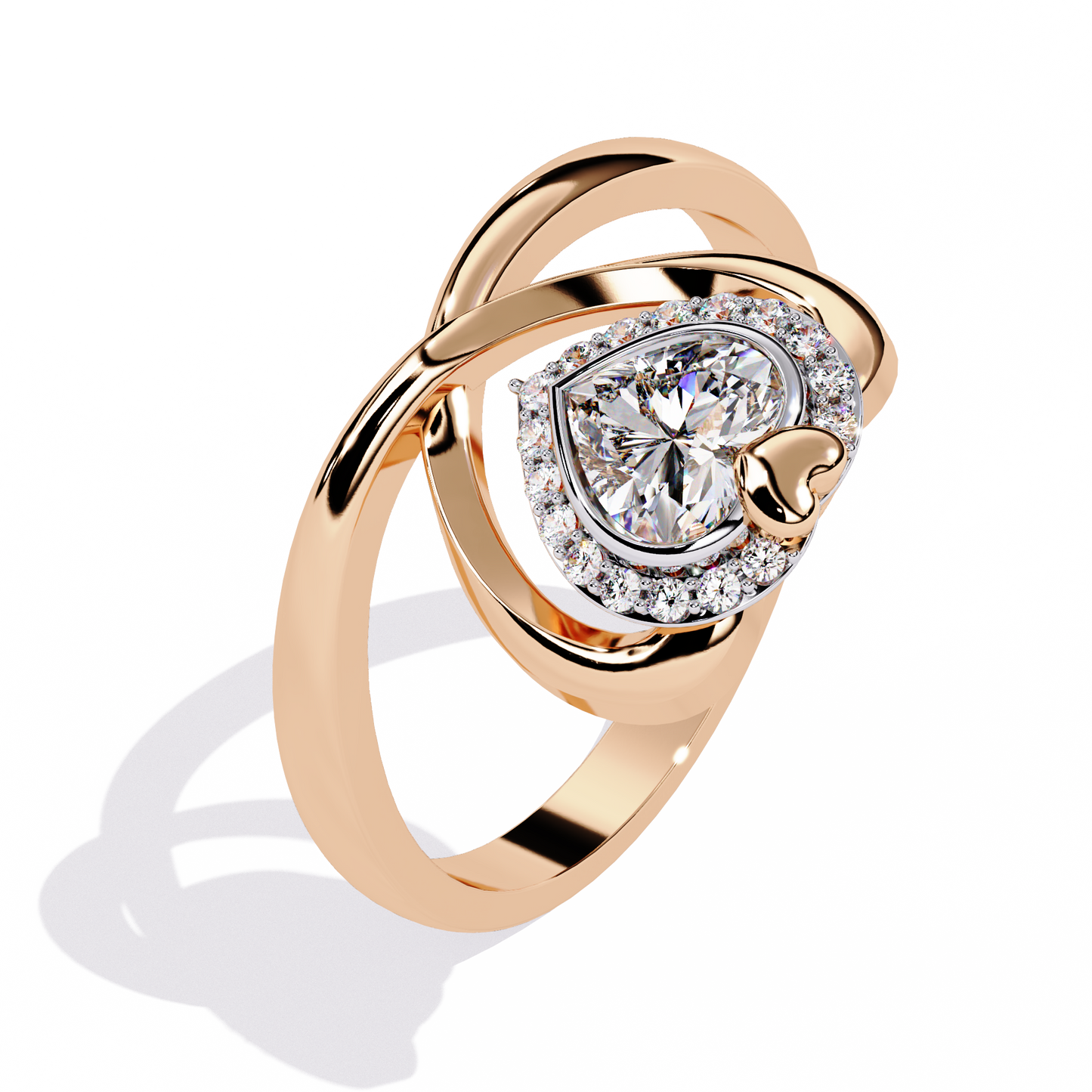 Two Hearts Beating as One: 0.56ct Lab Grown Diamond Ring in 14k Gold