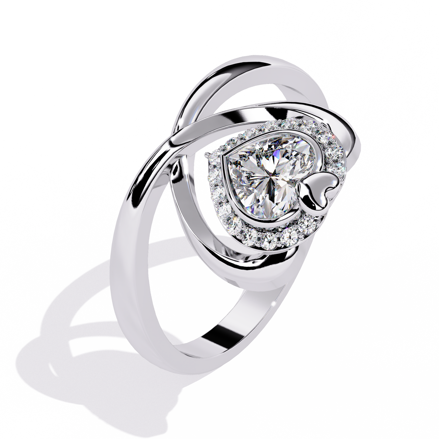 Two Hearts Beating as One: 0.56ct Lab Grown Diamond Ring in 14k Gold