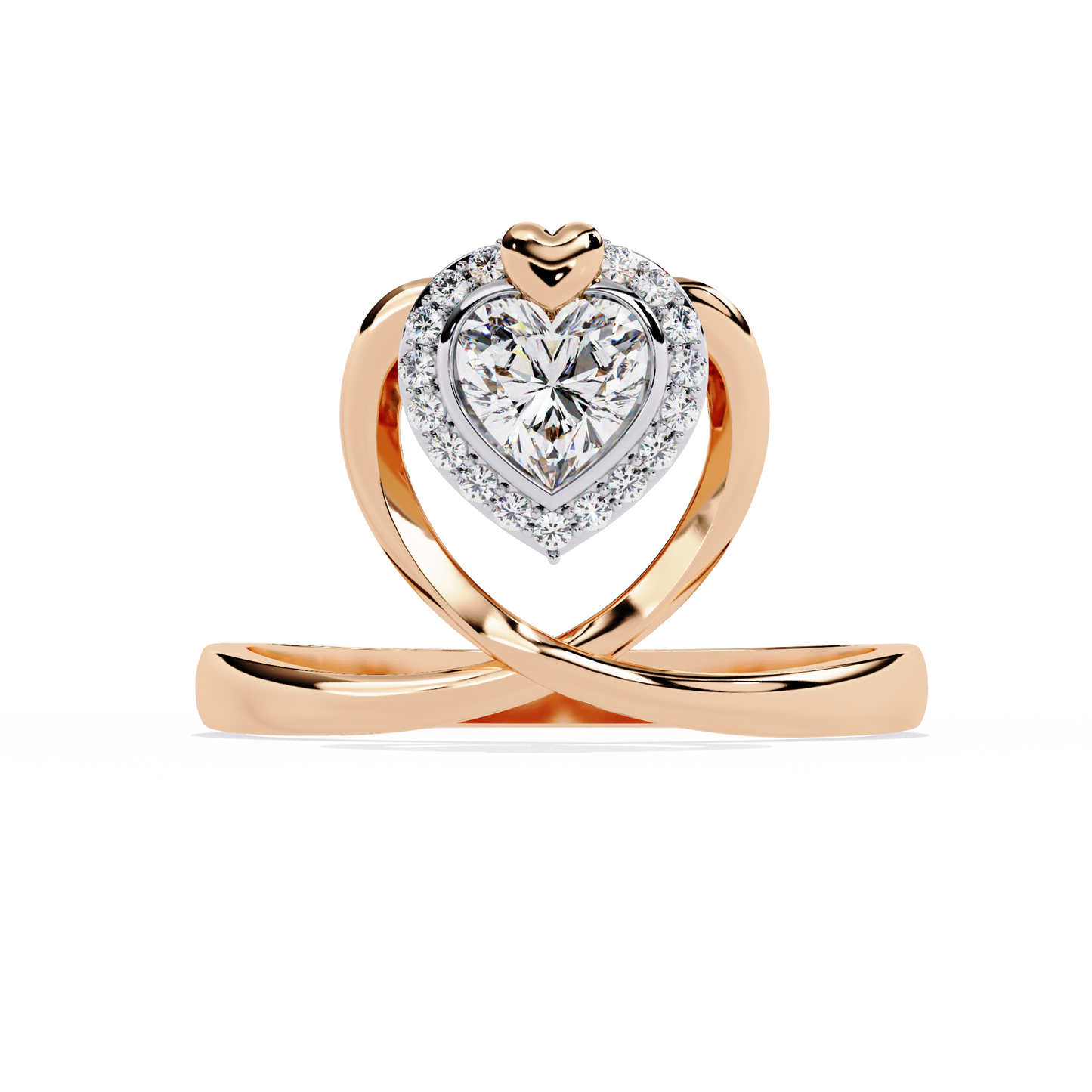Two Hearts Beating as One: 0.56ct Lab Grown Diamond Ring in 14k Gold