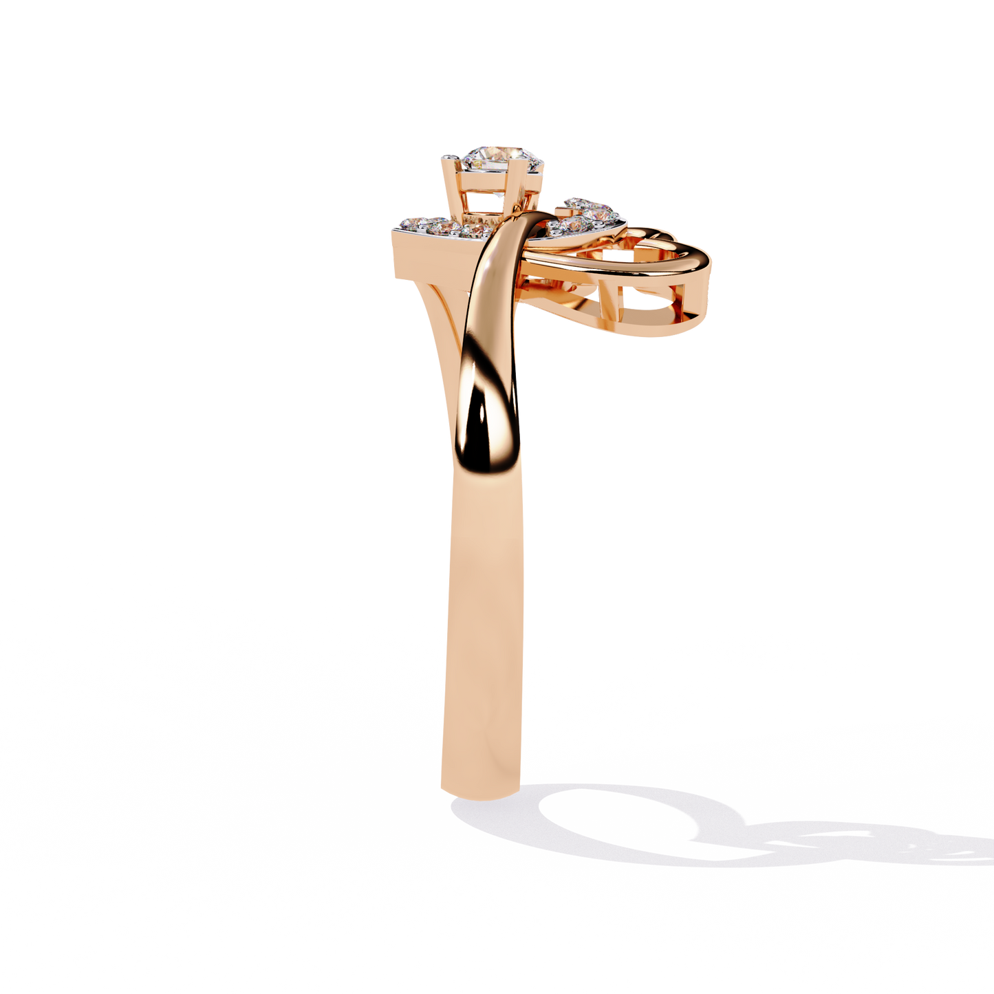 Double Heartbeat: 0.18ct Lab Grown Diamond Ring in 14k Gold