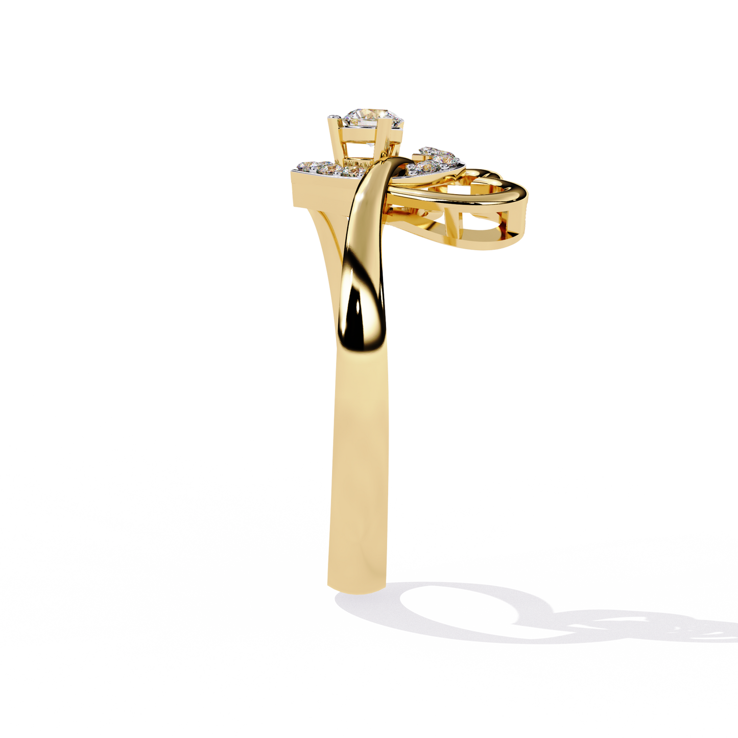 Double Heartbeat: 0.18ct Lab Grown Diamond Ring in 14k Gold