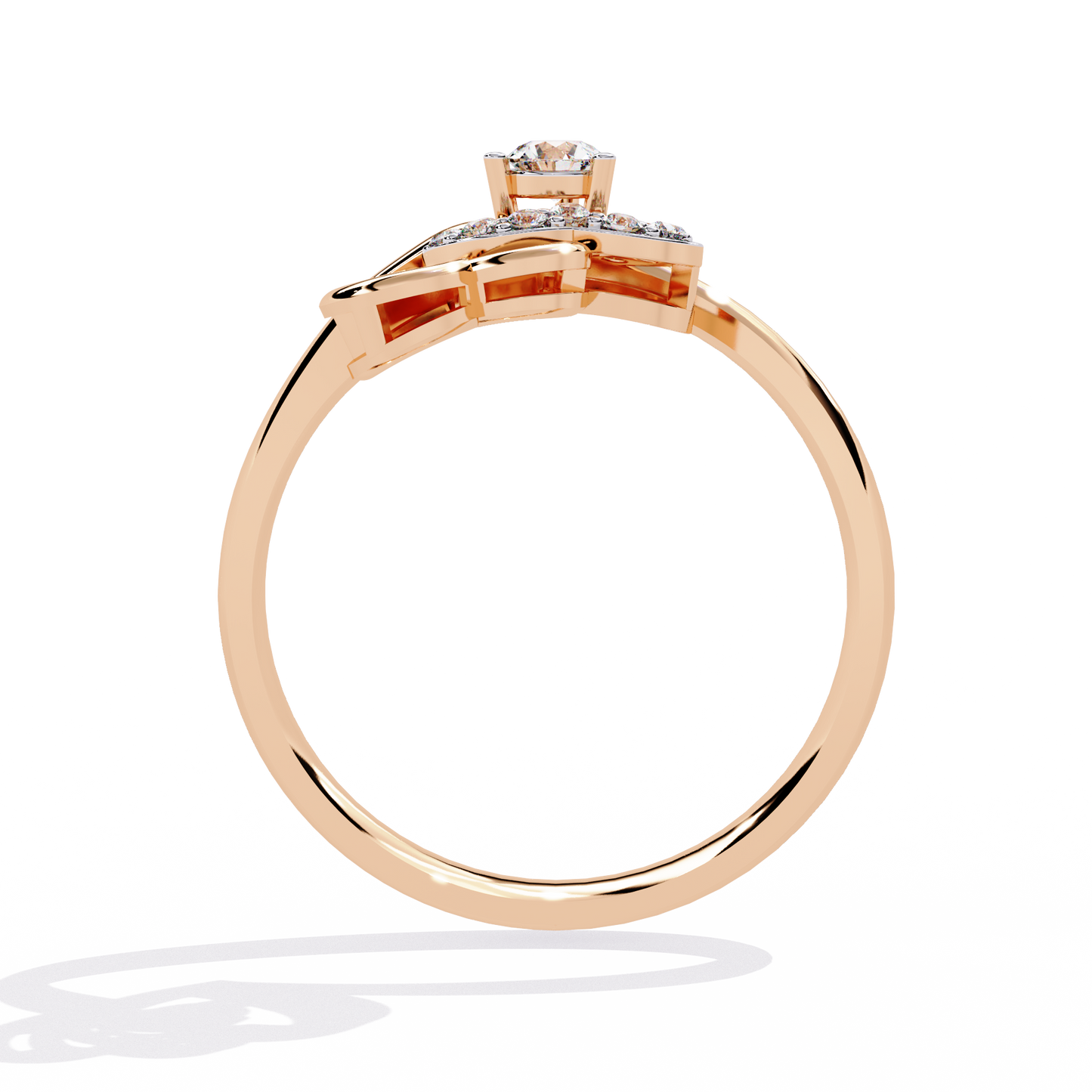 Double Heartbeat: 0.18ct Lab Grown Diamond Ring in 14k Gold