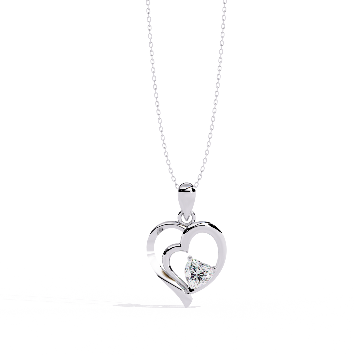 0.52ct Diamond Heart Pendant, 1.64 kt Gold - Perfect Gift