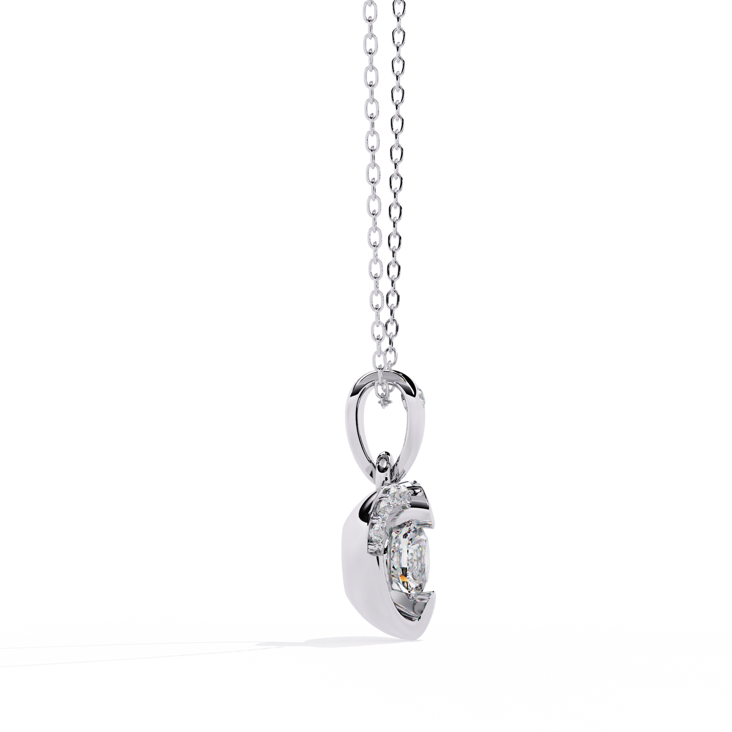 Gold Heart Pendant with 0.27 Carat Diamond without chain