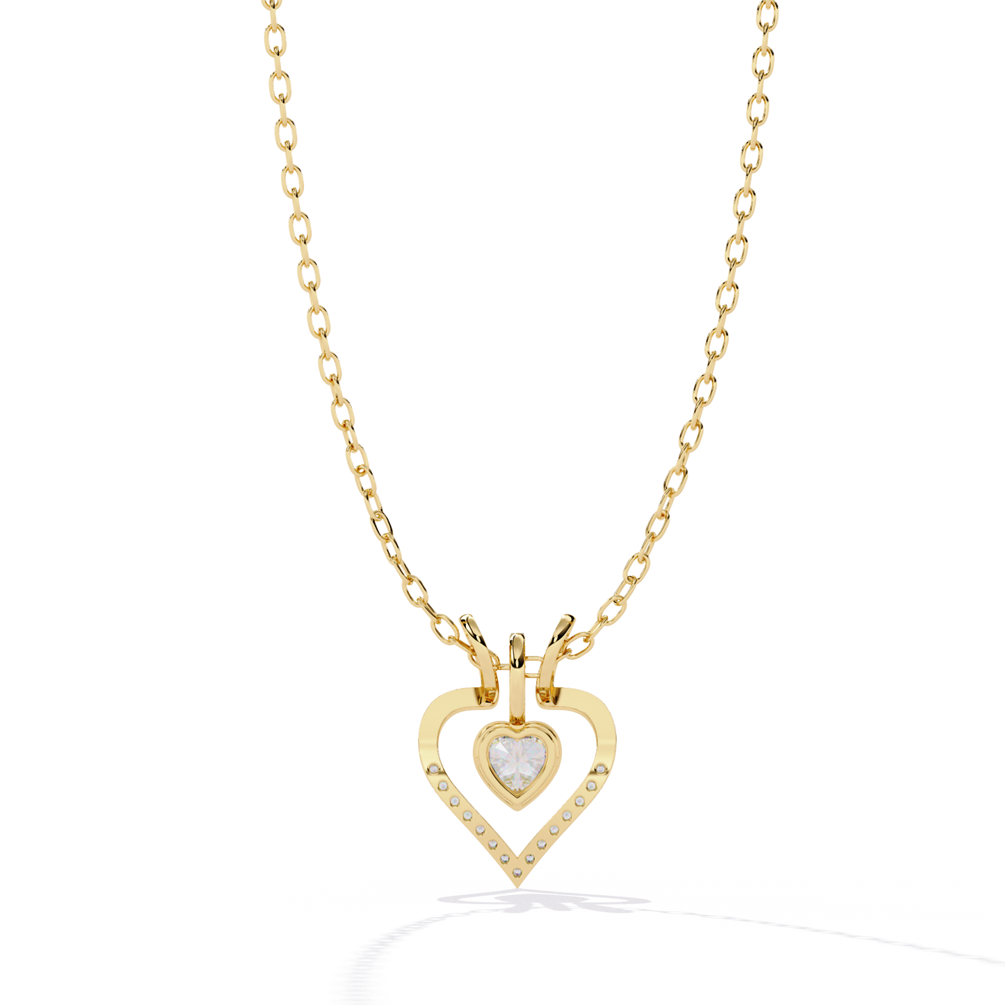 Luxurious Gold Heart Pendant with a 0.65 Carat Lab Grown Diamond (No Chain)
