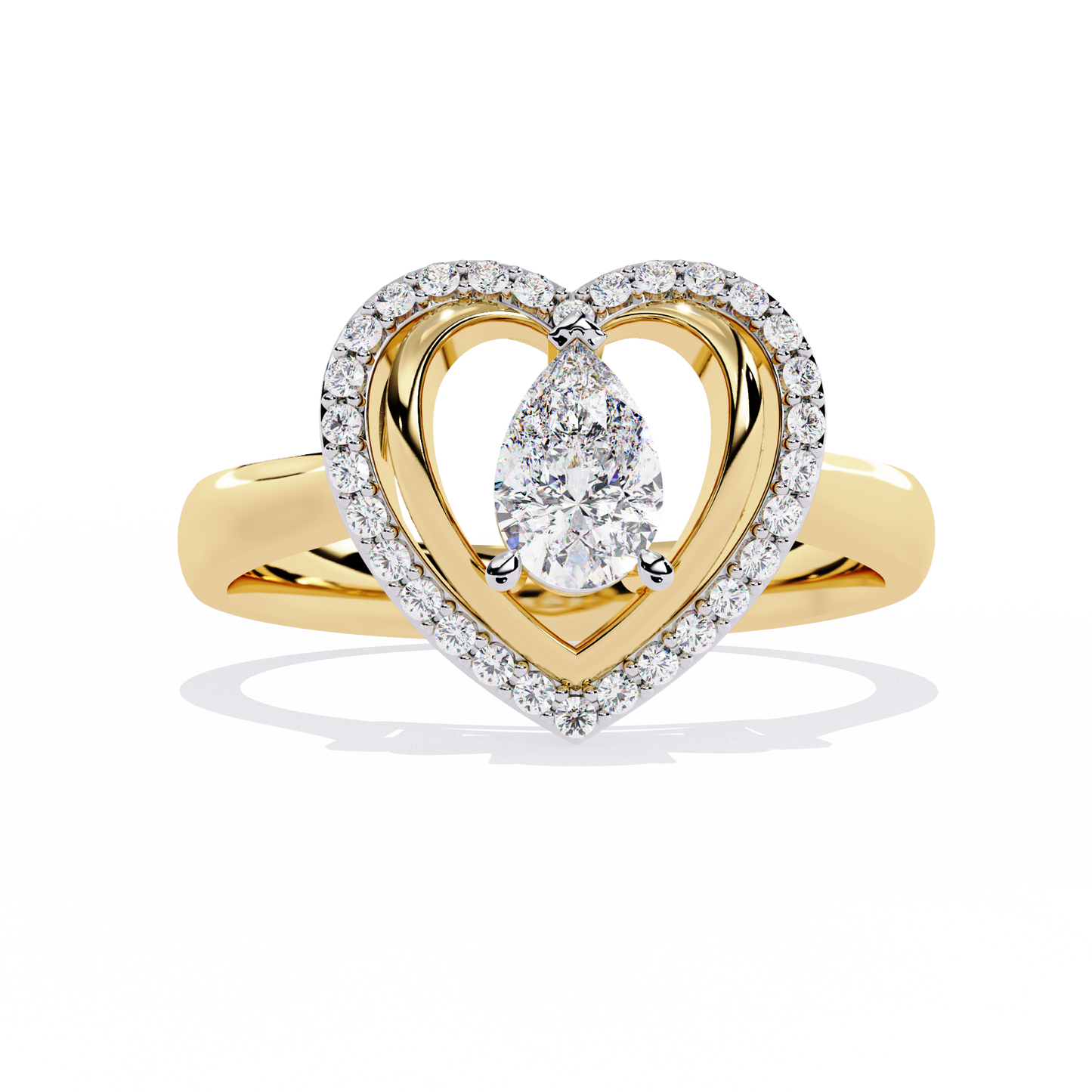 Love's Embrace: 14k Gold Ring with 0.47ct Diamond