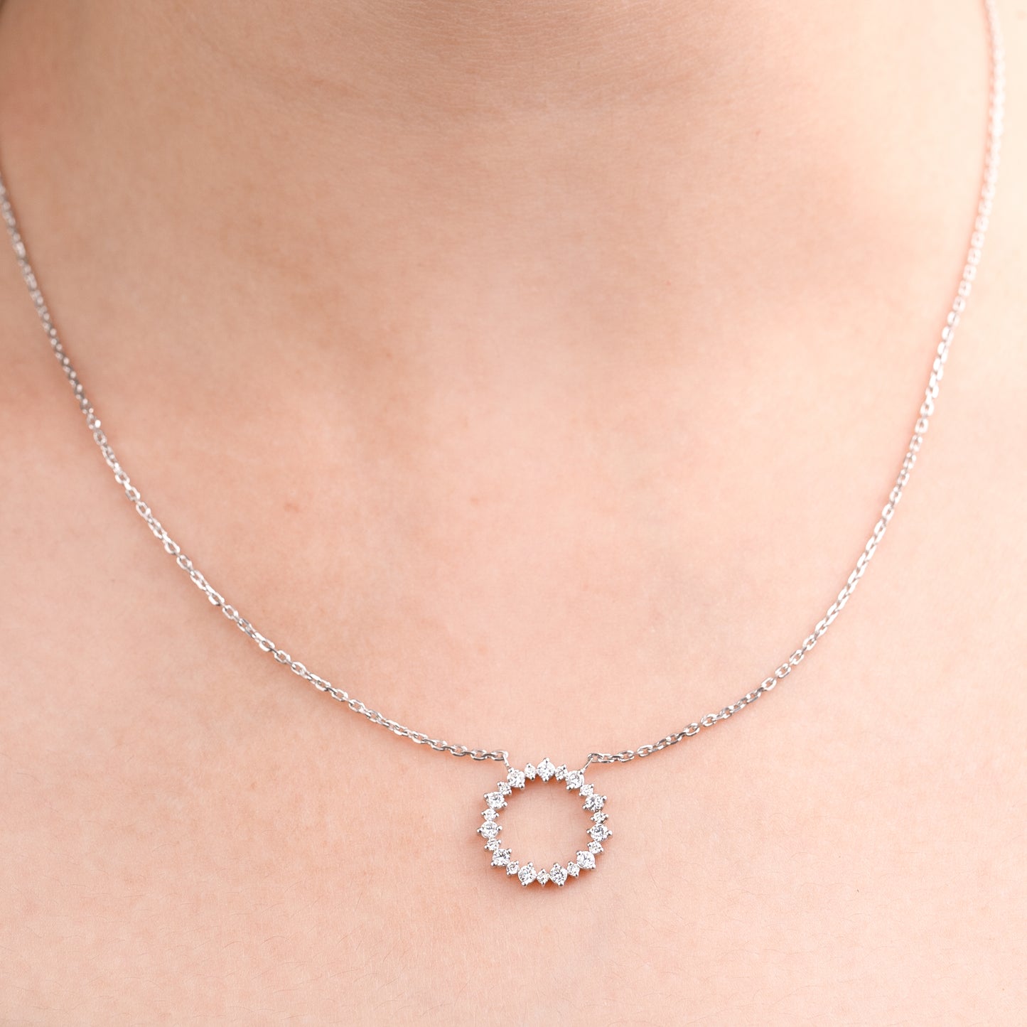 Radiant Circle Lab-Grown Diamond Pendant in 92.5 Silvadium – 0.44 Ct,2.87 g Hallmarked & IGI Certified