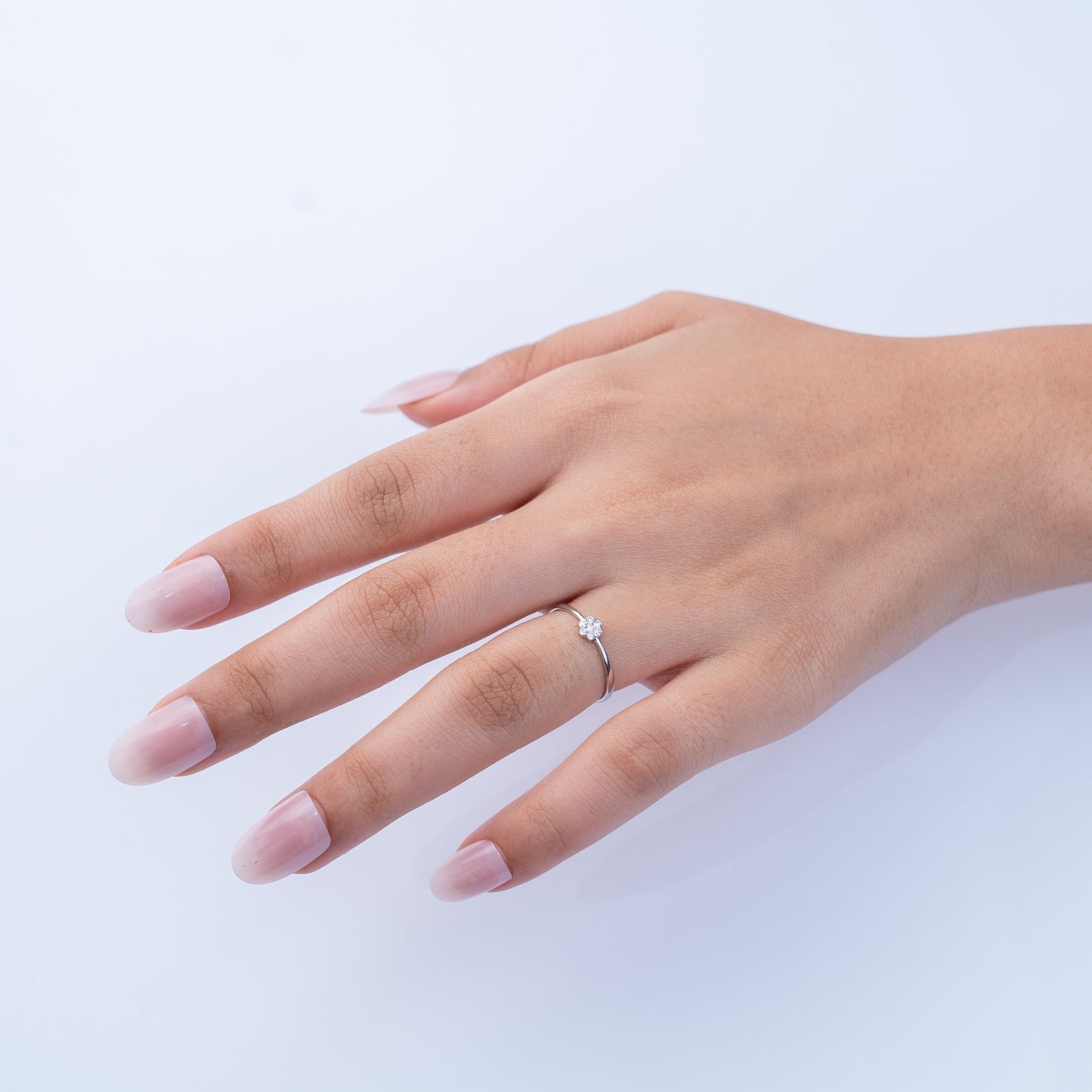 0.11CT VS1 ,Lab-Grown Diamond Ring in Silvadium (Silver 92.5 + Palladium) 0.74gm, Hallmarked & Certified, Lightweight Daily Wear Women’s Ring