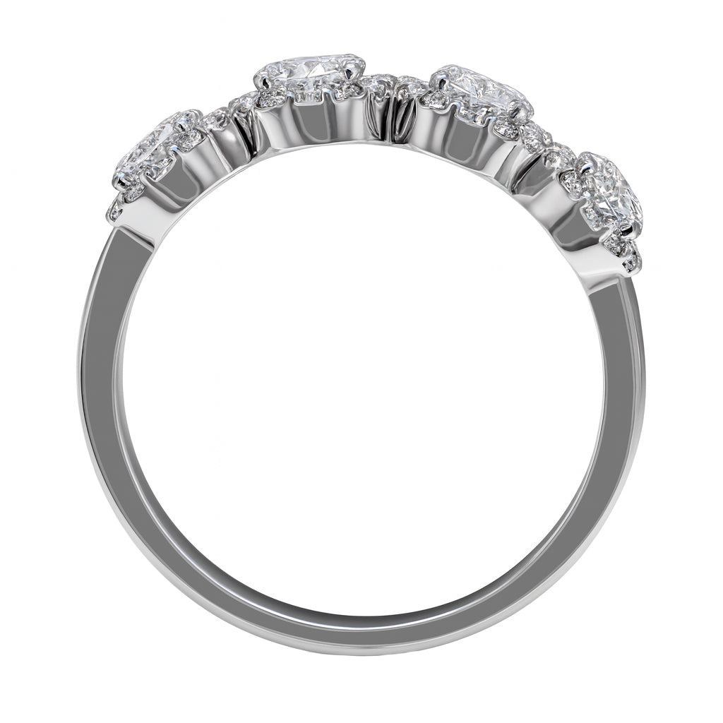 1.61 CT, VS1 IGI Certified Lab Grown Diamond Oval Cut Halo Ring in 92.5 Silver with Palladium (Silvadium) - Engagement, Anniversary & Wedding Band Jewelry for Women