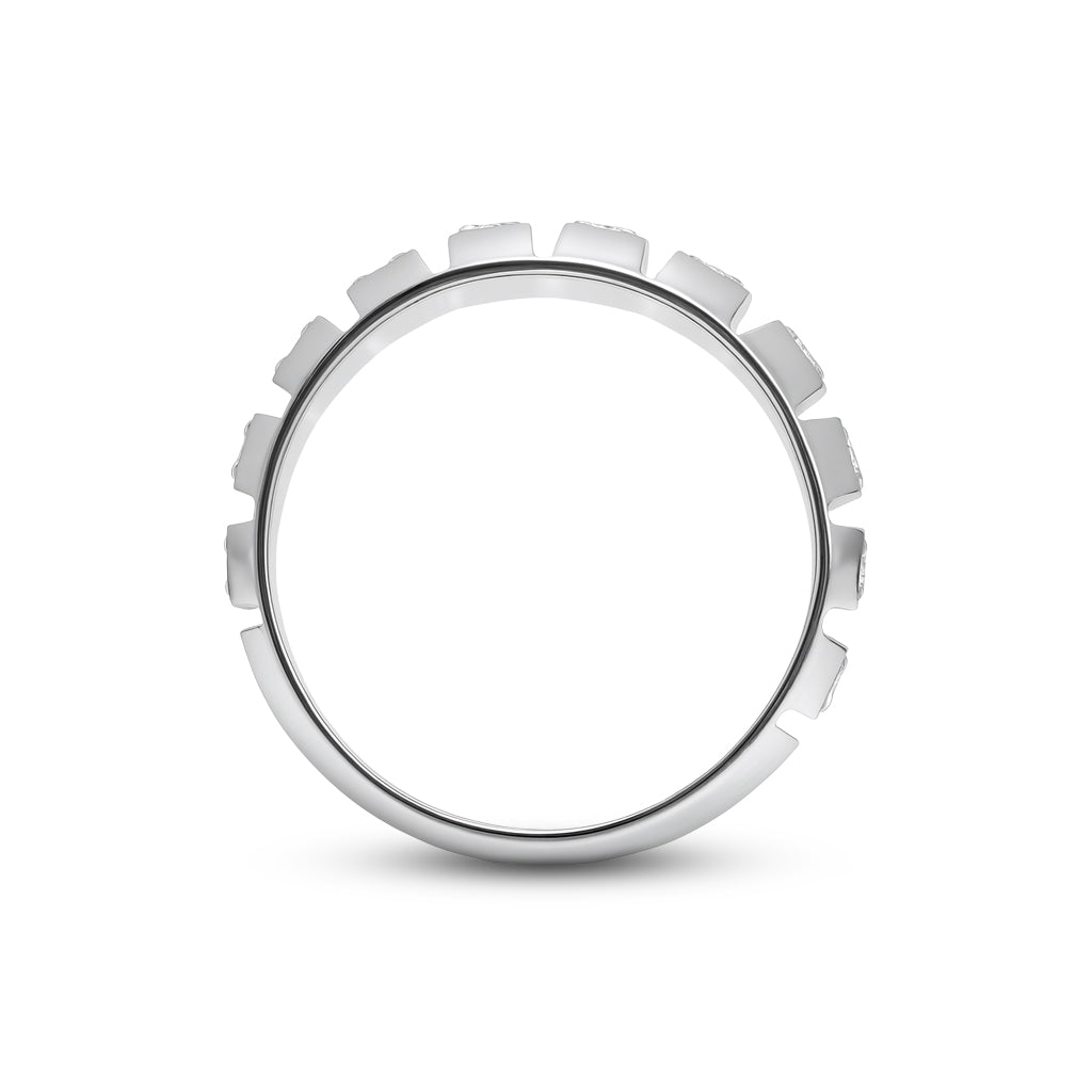 0.59 CT, VS1 IGI Certified Lab Grown Diamond Band Ring in 92.5 Silver with Palladium (Silvadium) - Ideal as a Cocktail Ring, Anniversary Gift, Wedding Band, or Fashion Statement Piece By New Age Diamonds