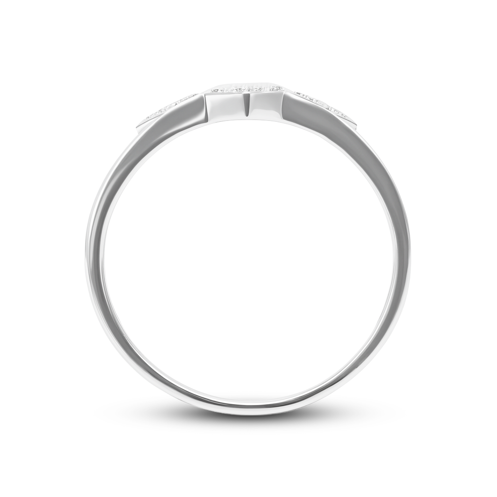 0.15 CT, VS1 IGI Certified Lab Grown Diamond Geometric Ring in 92.5 Silver with Palladium (Silvadium) - Hallmarked | Modern Square Design By New Age Diamonds
