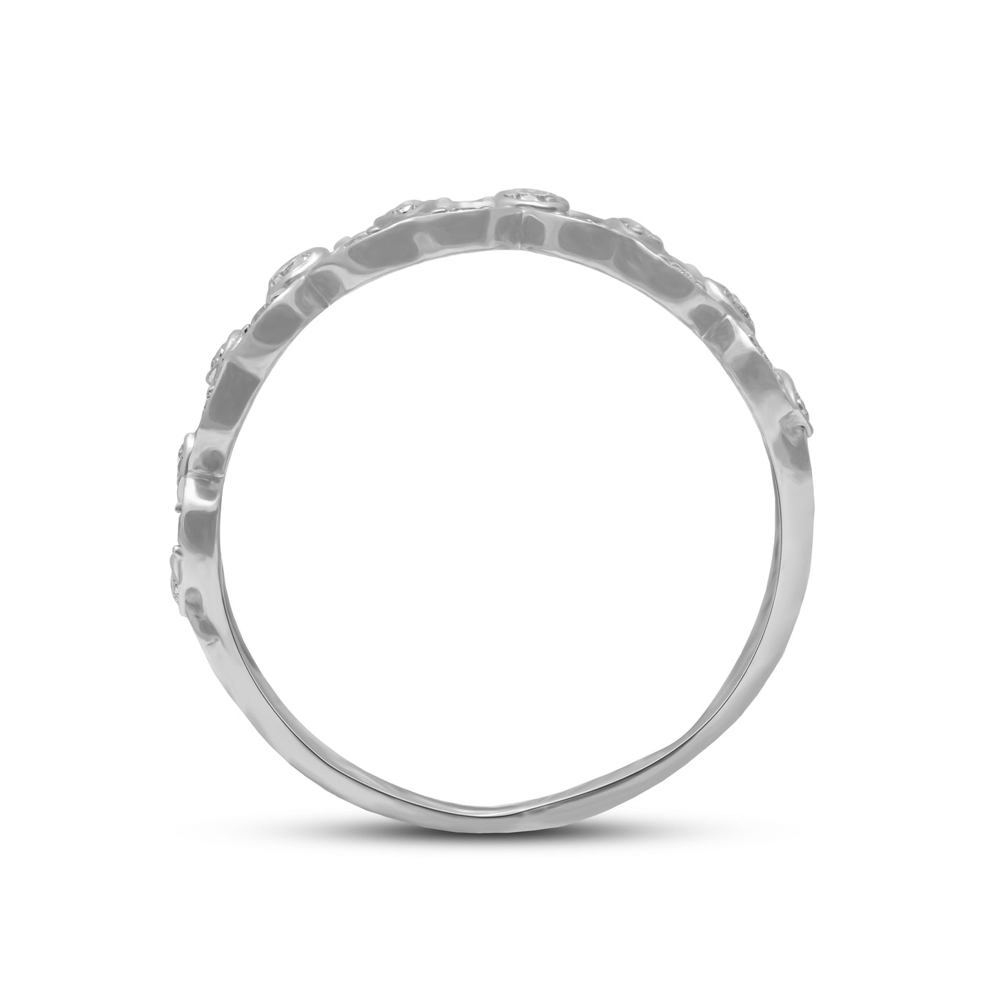 Lab Grown Diamond Ring in 92.5 Silver with Palladium Round Cut Silver Wide Band Ring in 0.52 Ct,VS1 Hallmarked & IGI Certified| Elegant & Ethical Designer Jewelry Ideal for everyday wear