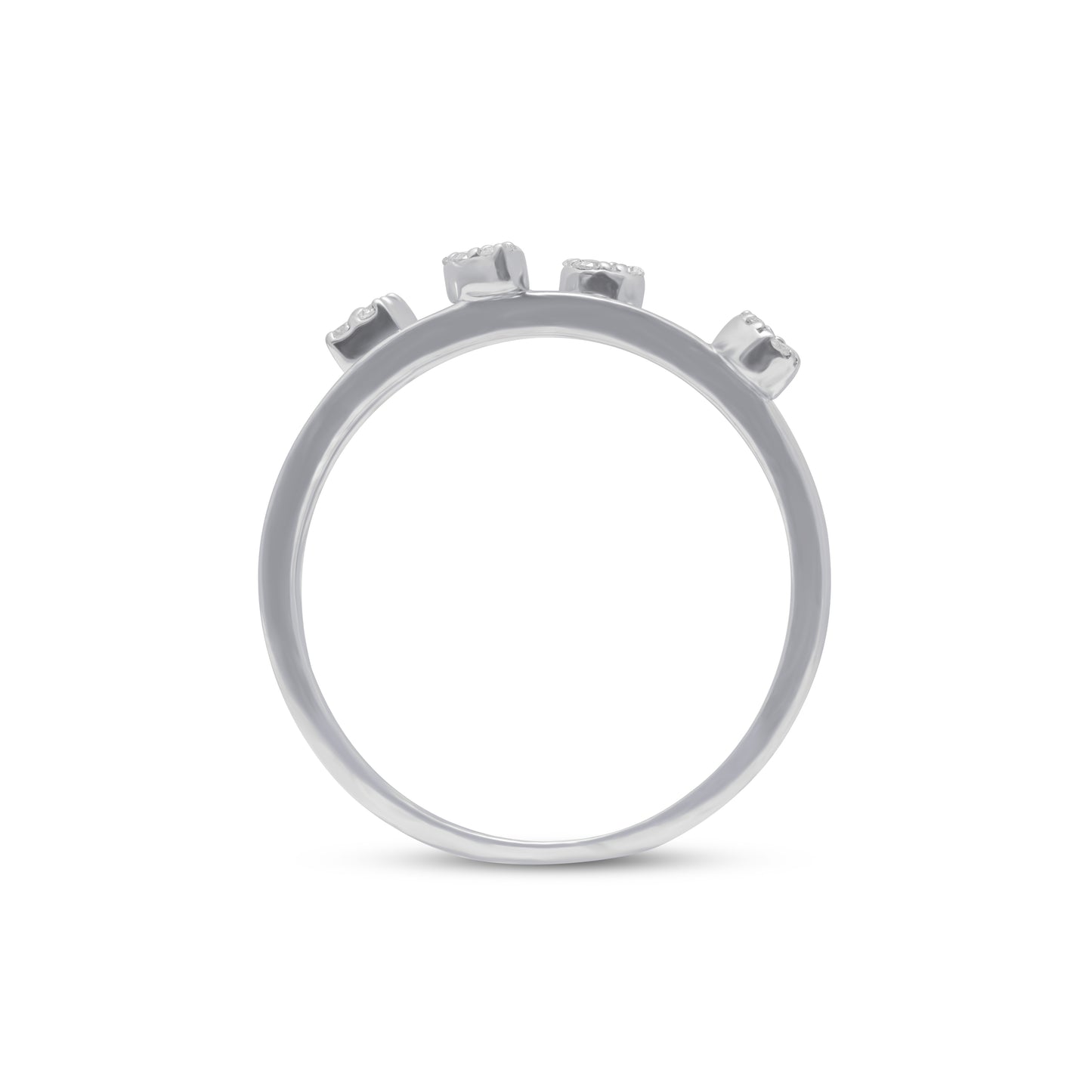 Lab Grown Diamond Ring in 92.5 Silver with Palladium MultiShape Ring in 0.14 CT,VS1,Hallmarked & IGI Certified- Modern Minimalist Design for Girls/Women - Perfect for casual, workwear, everyday ring