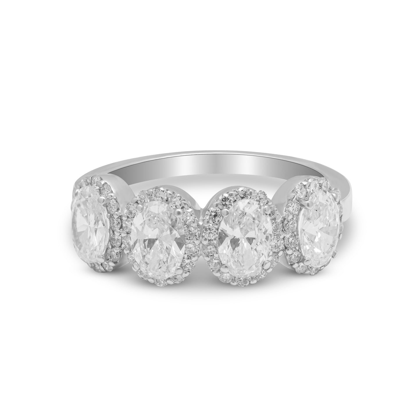 1.61 CT, VS1 IGI Certified Lab Grown Diamond Oval Cut Halo Ring in 92.5 Silver with Palladium (Silvadium) - Engagement, Anniversary & Wedding Band Jewelry for Women
