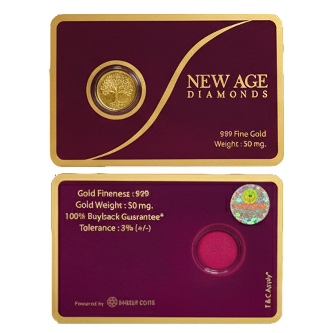 50 mg 999 Fine Gold Coin - Perfect Diwali Gift