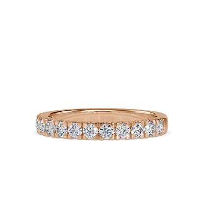 Subtle Sparkle:Lab Grown Diamond 0.67 ct Half Eternity Ring in 14kt Gold
