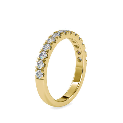 Subtle Sparkle:Lab Grown Diamond 0.67 ct Half Eternity Ring in 14kt Gold