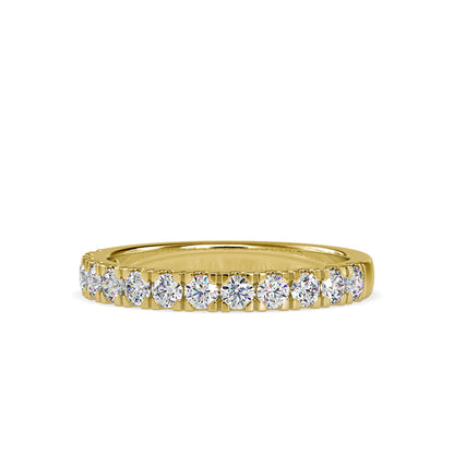Subtle Sparkle:Lab Grown Diamond 0.67 ct Half Eternity Ring in 14kt Gold