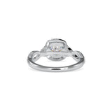 Lab Grown Diamonds with 1CT Center,0.52Ct Side Diamond(1.52 CT), Halo Engagement Ring in 14KT Gold – Twisted Band, IGI Certified & Customizable