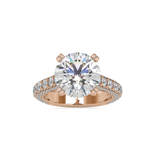 Diamond Dynasty: 3.5 CT Centre Piece and 2.65 Ct Side Stone Lab Grown Diamond Statement Ring in 14K Gold – Luxury for Special Occasions