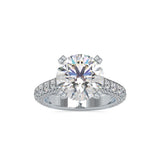 Diamond Dynasty: 3.5 CT Centre Piece and 2.65 Ct Side Stone Lab Grown Diamond Statement Ring in 14K Gold – Luxury for Special Occasions