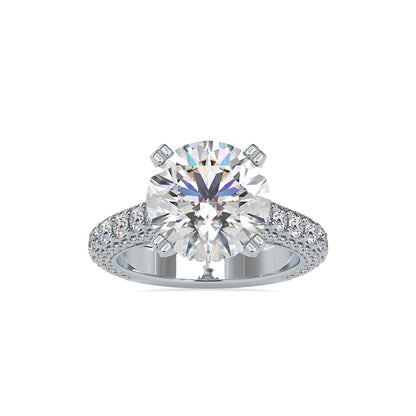 Diamond Dynasty: 3.5 CT Centre Piece and 2.65 Ct Side Stone Lab Grown Diamond Statement Ring in 14K Gold – Luxury for Special Occasions